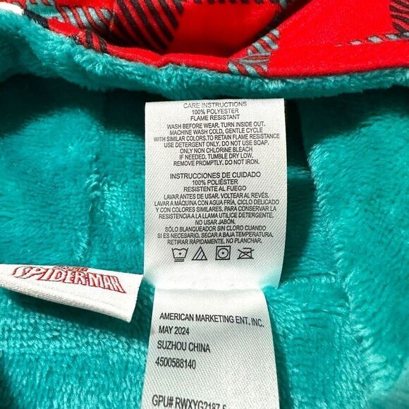 Spiderman Character Kids Oversized Hooded Pullover Robe Size L/XL - Picture 10 of 13